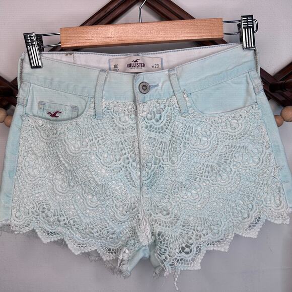 Hollister Pants - Hollister Light Blue Lace Front Shorts